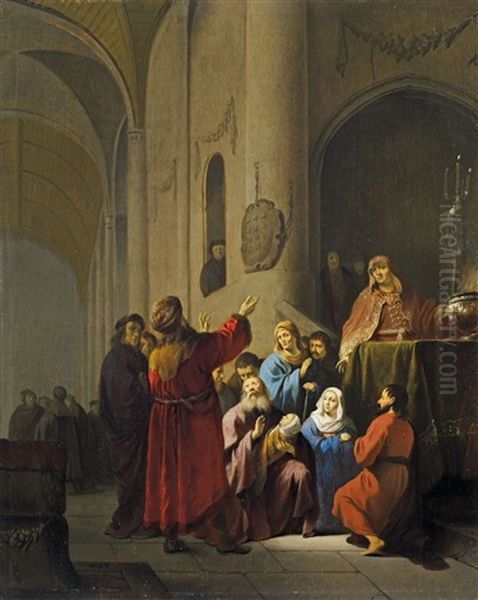 Darbringung Im Tempel Oil Painting by Willem De Poorter