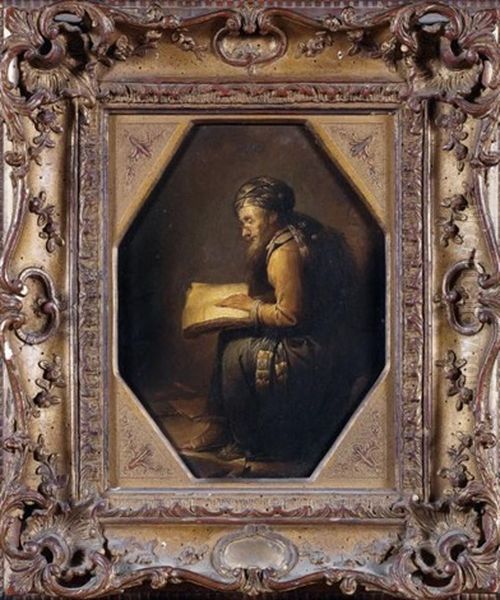 Vieil Homme Au Turban Lisant Oil Painting by Willem De Poorter