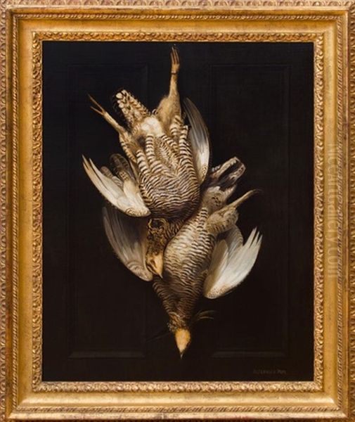 Two Hanging Quail Oil Painting by Alexander Pope