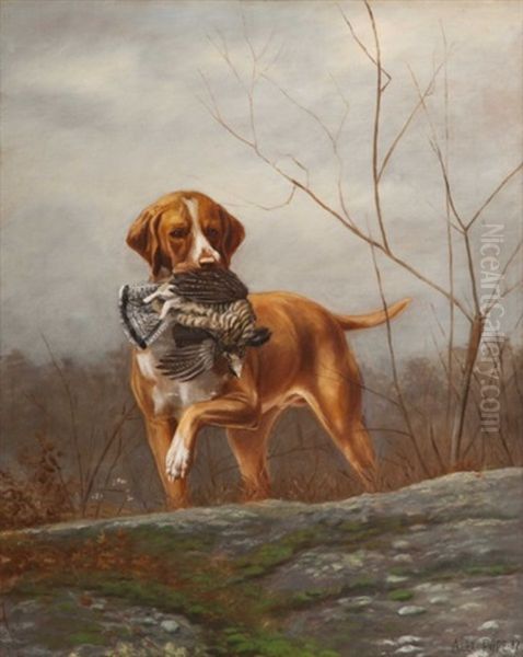 Pointer With Grouse Oil Painting by Alexander Pope