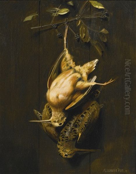 Two Hanging Woodcock Oil Painting by Alexander Pope