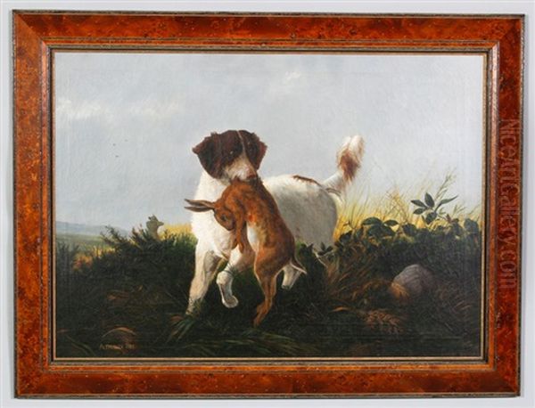 Dog With Rabbit Oil Painting by Alexander Pope