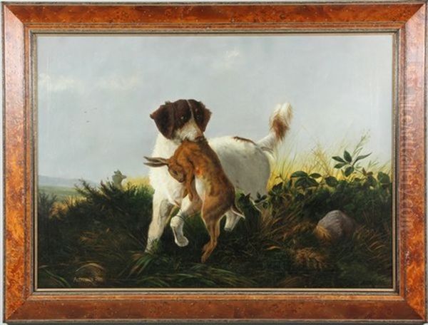 Dog With Rabbit Oil Painting by Alexander Pope