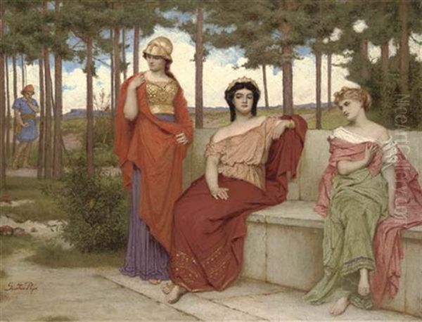 The Judgement Of Paris Oil Painting by Gustav Pope