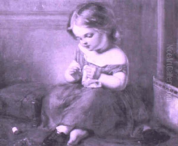 The Little Seamstress Oil Painting by Gustav Pope