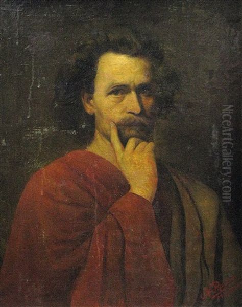 Man In Red Toga by Nicolae Popescu