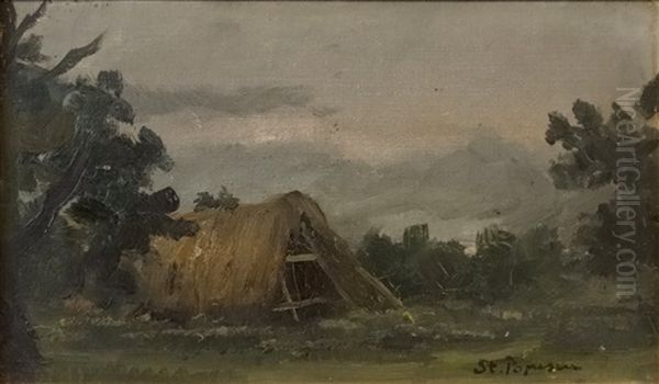 Hay Stack Oil Painting by Stefan Popescu