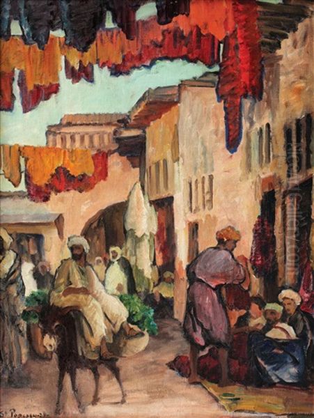 Scena Din Marrakech Oil Painting by Stefan Popescu