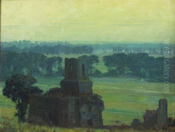 Ruins In Bretagne Oil Painting by Stefan Popescu