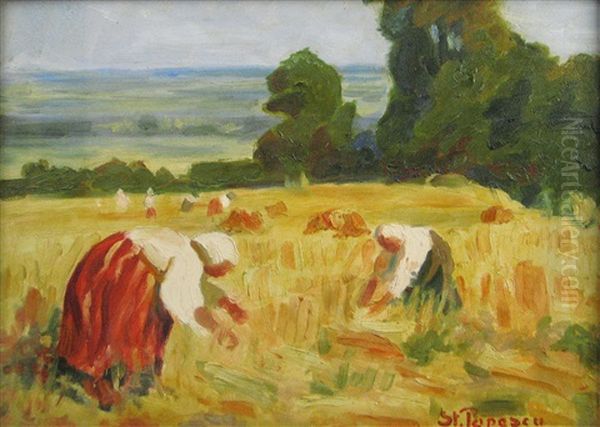 Harvesting Oil Painting by Stefan Popescu