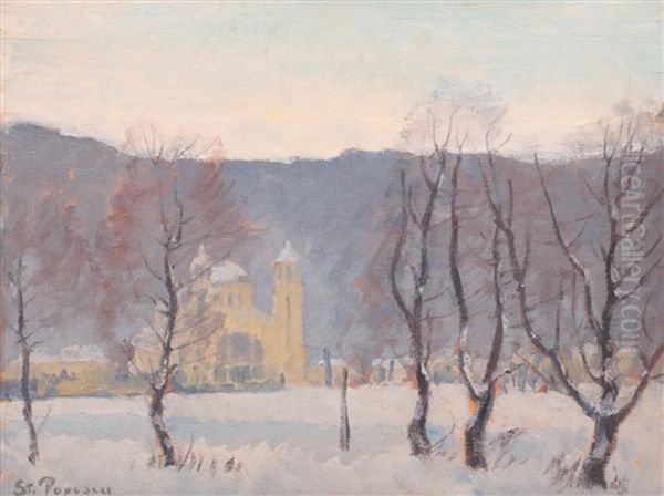 Winterlandscape Oil Painting by Stefan Popescu