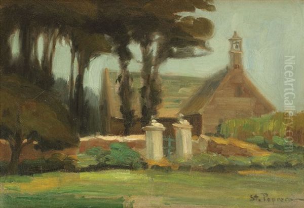 The Garden Of The Chapel In Finistere Oil Painting by Stefan Popescu