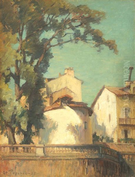 Houses At Bonnieux Oil Painting by Stefan Popescu