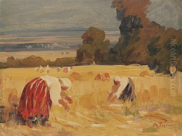 At The Harvest Oil Painting by Stefan Popescu