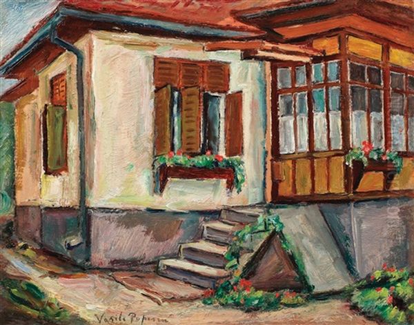 Casa De La Giurgiu Oil Painting by Vasile Popescu