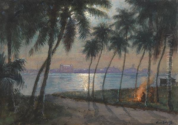 An Der Bucht Von Puerto Rico Oil Painting by Hans Bohrdt