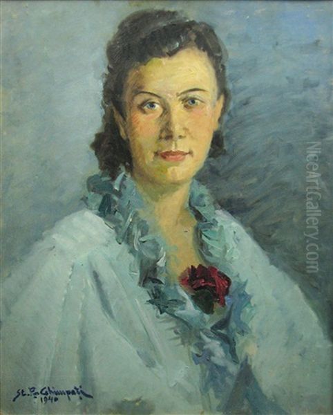 Woman Portrait by Stelian Popescu-Ghimpati