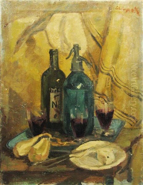 After Supper Oil Painting by Stelian Popescu-Ghimpati