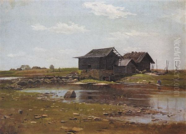 The Mill Oil Painting by Lyudvig Lyudvigovich Poplavsky