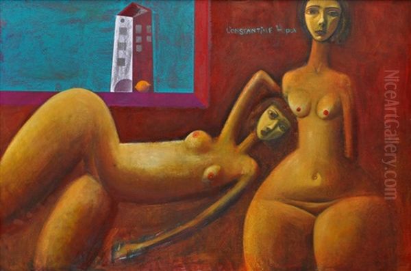 Two Nudes Oil Painting by Konstantin Popov