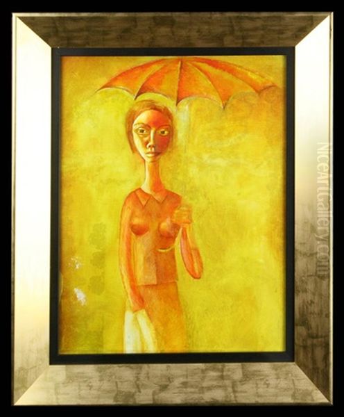 Girl With Umbrella by Konstantin Popov