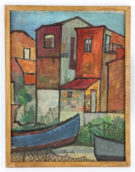 Abstract Cityscape Oil Painting by Lyubov Popova