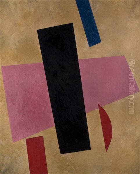 Komposition Mit Halbmond Oil Painting by Lyubov Popova