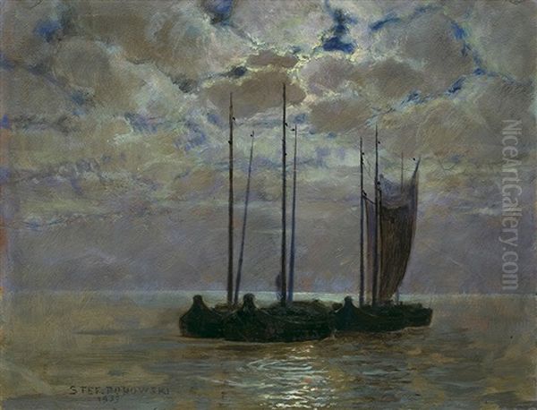 Boats Oil Painting by Stefan Popowski