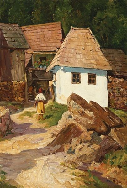 Returning From The River Oil Painting by Alexandru Popp