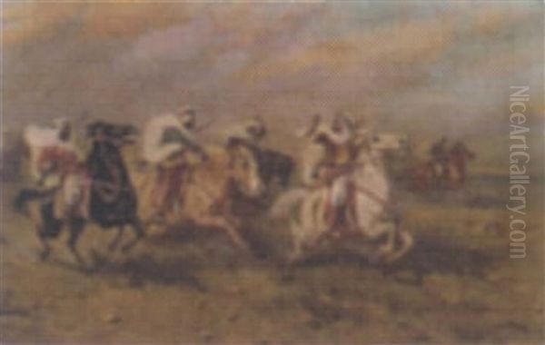 Orientalische Reitergruppe Oil Painting by Jon Popp