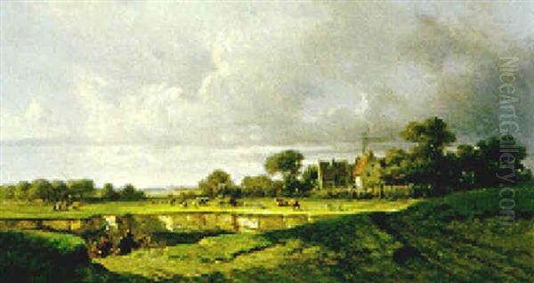 Landschaft Oil Painting by Rudolf (Heinrich Albert) Poeppel