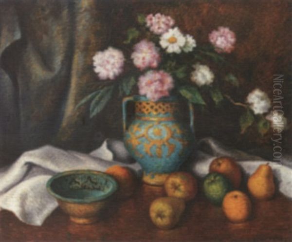 The Turquoise Vase Oil Painting by Stanilaus Poray