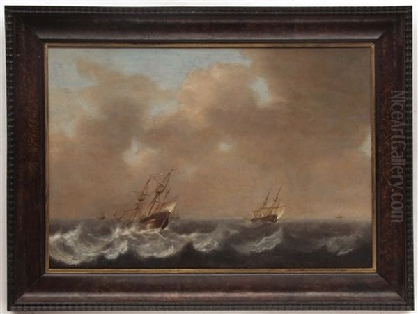 Seascape With Masted Vessels by Jan Porcellis