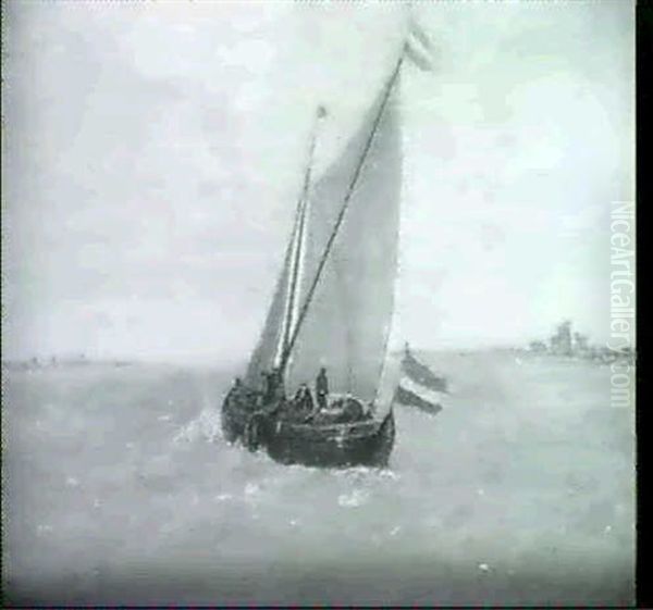 Barque Au Large De La Cote Oil Painting by Jan Porcellis