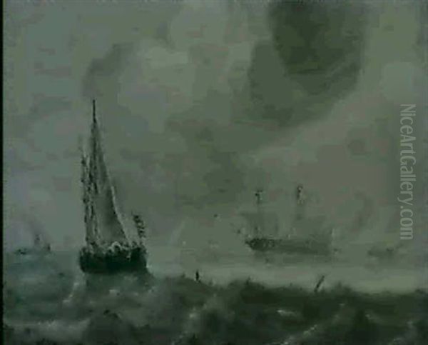 Marine,grisaille by Jan Porcellis