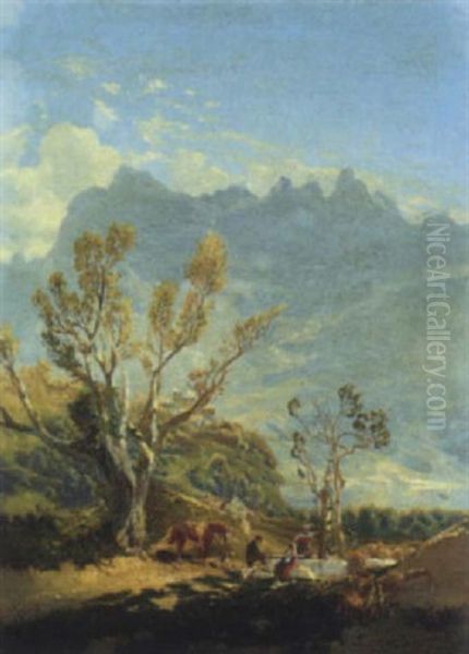 Sosta Nel Paesaggio Oil Painting by Giacomo Porchera