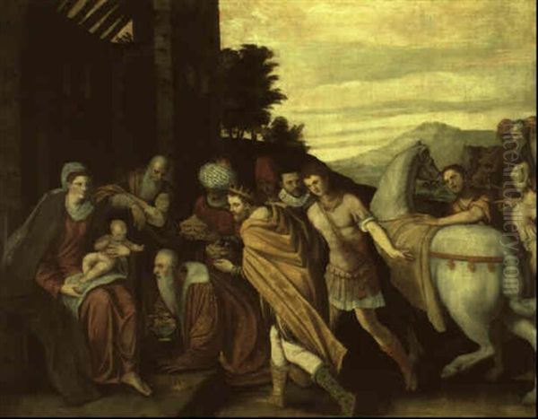 The Adoration Of The Magi Oil Painting by Giuseppe (Salviati) Porta