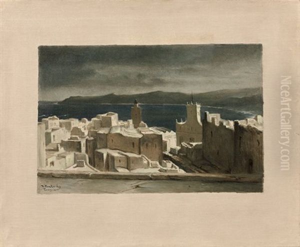 Tanger Vu D'une Terrasse Oil Painting by Jean-Francois Portaels