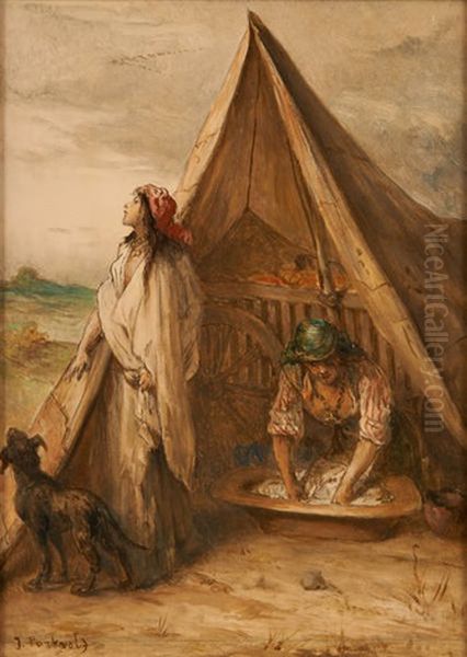 Le Campement Oil Painting by Jean-Francois Portaels