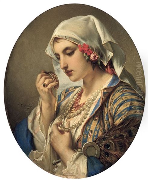 Belle Du Sud Oil Painting by Jean-Francois Portaels