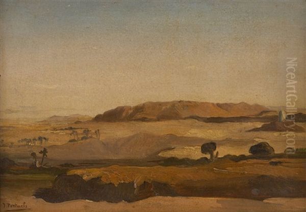 Vue Du Desert Oil Painting by Jean-Francois Portaels