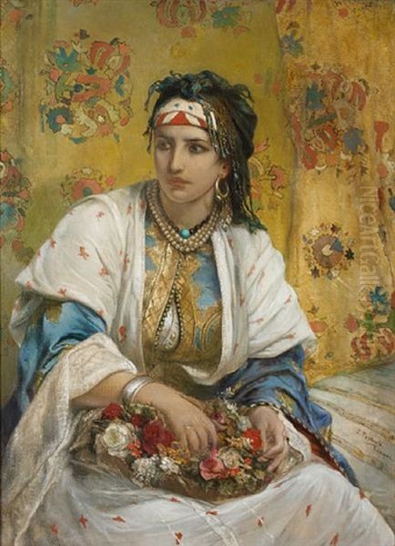 Oriental Beauty Oil Painting by Jean-Francois Portaels