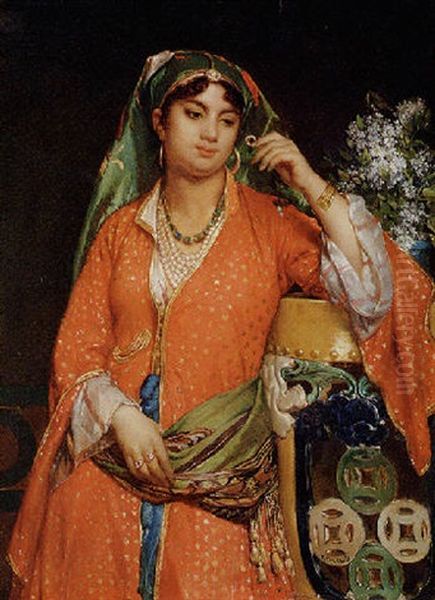 Le Bijoux Nouveau Oil Painting by Jean-Francois Portaels