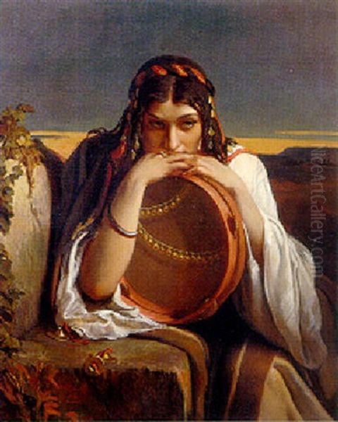 The Tambourine Oil Painting by Jean-Francois Portaels