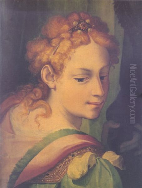 A Sybil Oil Painting by Carlo Portelli