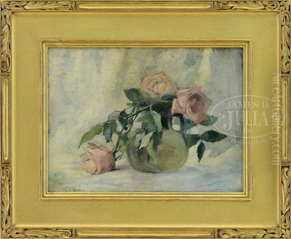 Still-life With Pink Roses Oil Painting by Charles Porter