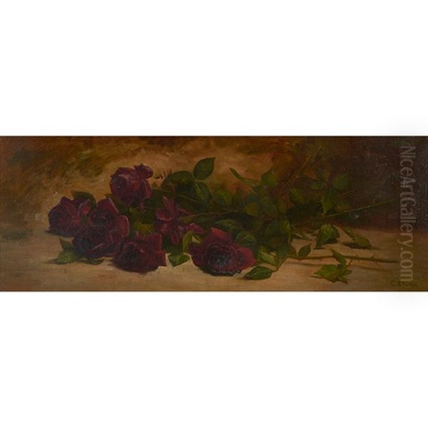 Still Life With Roses Oil Painting by Charles Porter