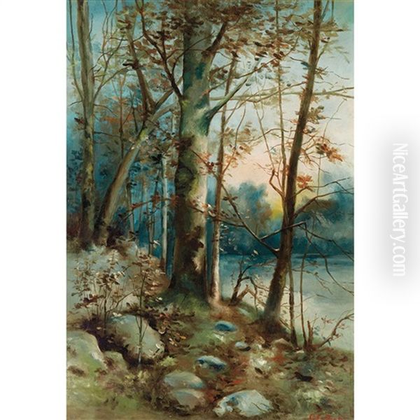 Lake View Oil Painting by Charles Porter