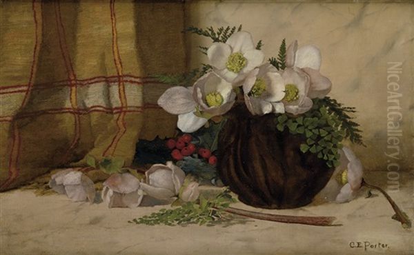 Still Life With Roses Oil Painting by Charles Porter