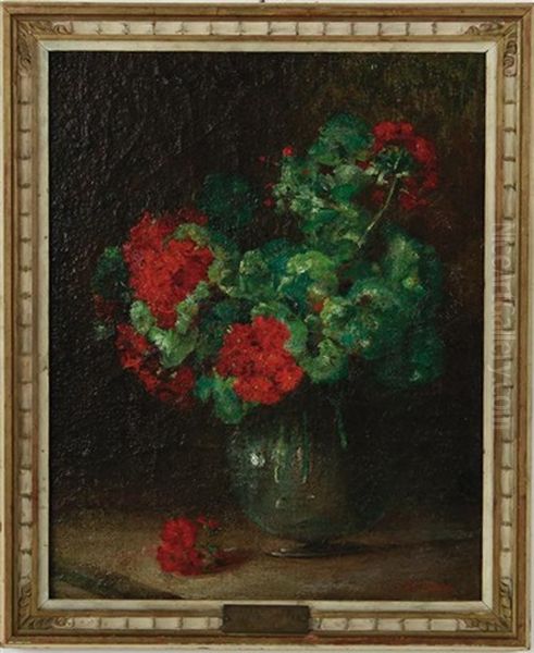 Still Life With Geraniums Oil Painting by Charles Porter